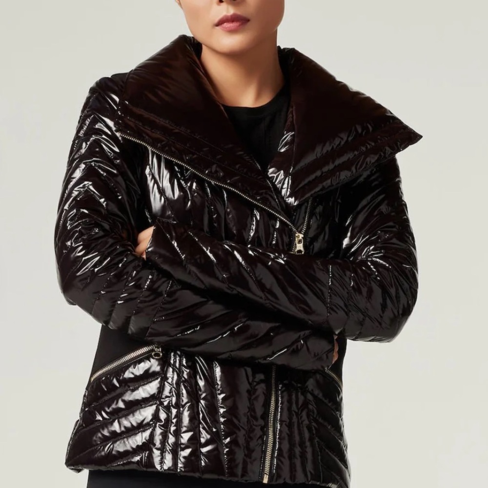 BLANC NIOR- Silver / black Motion Panel Puffer- Small- NWOT